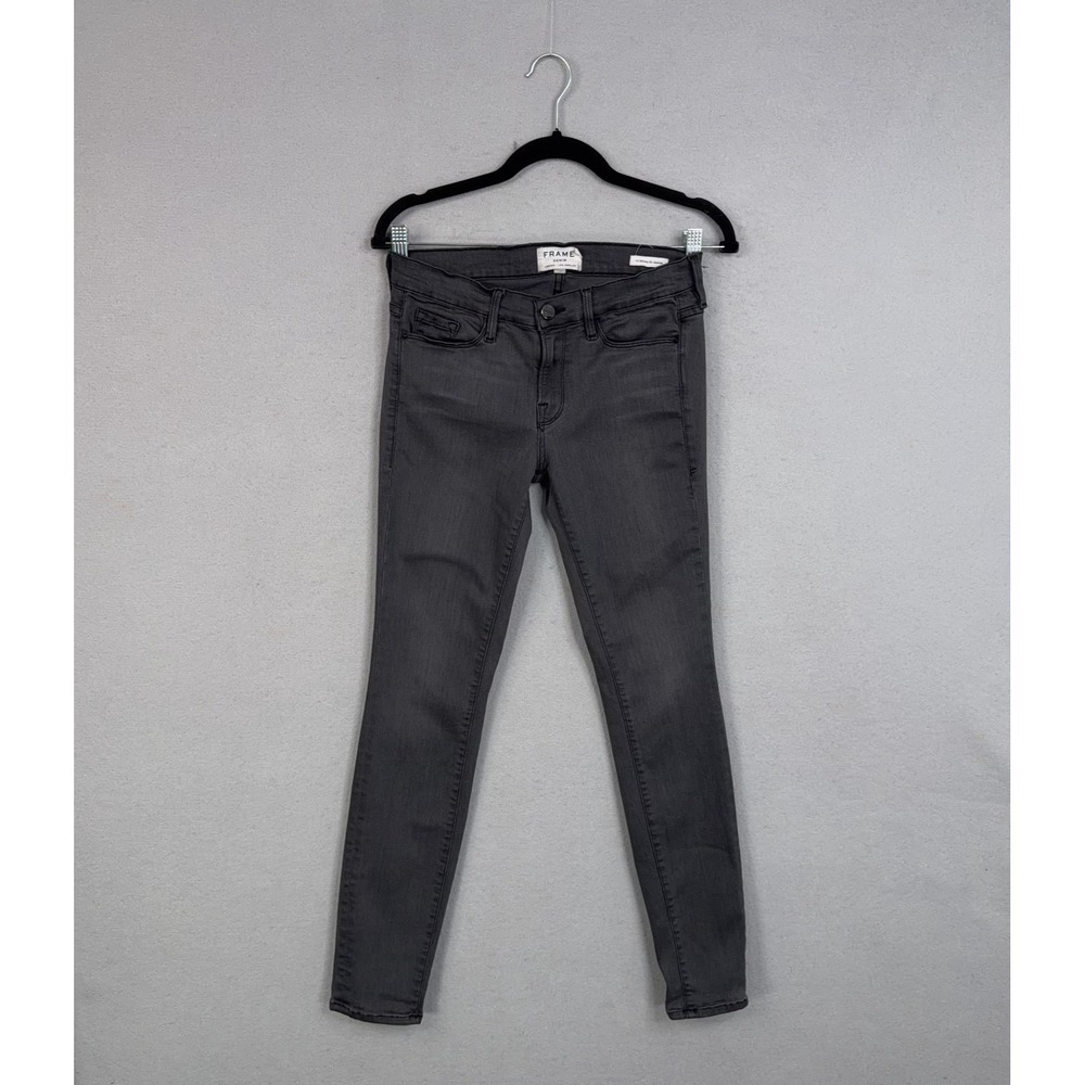 Frame Jeans Womens 28 Gray Low Rise Skinny Stretch Denim Made USA Greys Inn
